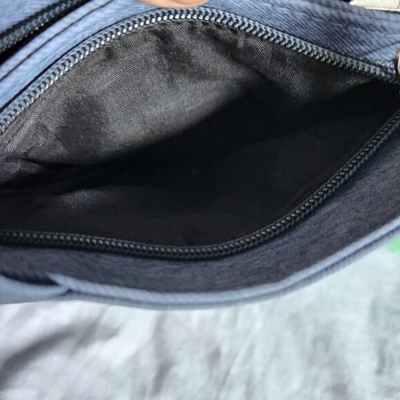 Mick-Gwend Shoulder Bag Purse Two Zip Compartments, Front Pocket Blue - Picture 9 of 11